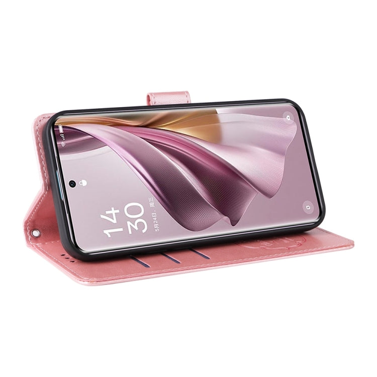 For OPPO Reno10 Pro+ Global Embossed Butterfly Flowers Leather Phone Case
