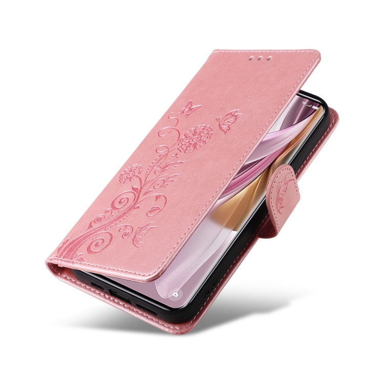 For OPPO Reno10 Pro+ Global Embossed Butterfly Flowers Leather Phone Case