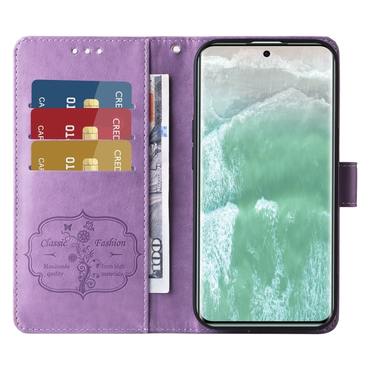 For OPPO Reno11 5G Global Embossed Butterfly Flowers Leather Phone Case