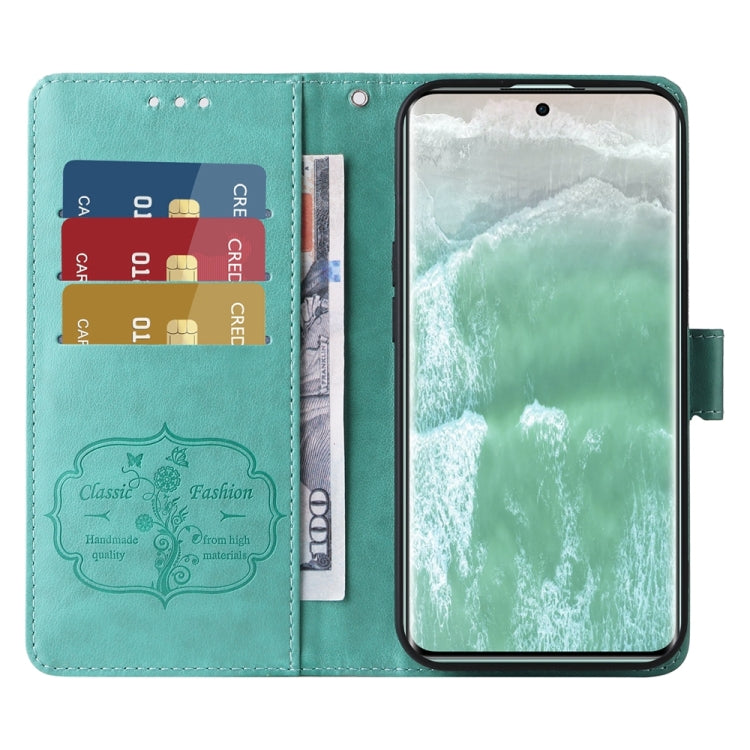 For OPPO Reno11 5G Global Embossed Butterfly Flowers Leather Phone Case