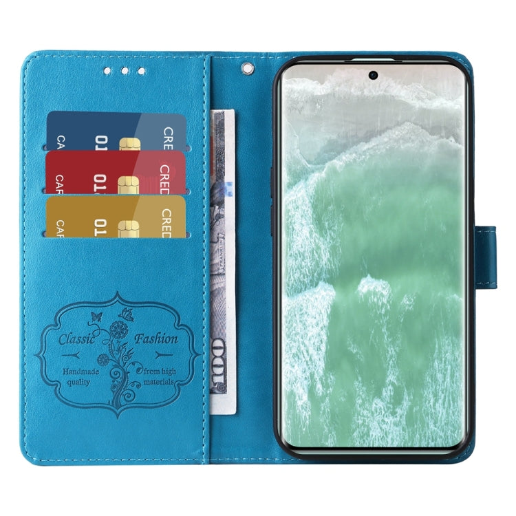 For OPPO Reno11 5G Global Embossed Butterfly Flowers Leather Phone Case