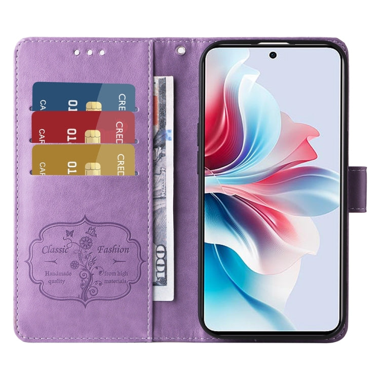 For OPPO Reno11 F / F25 Pro Global Embossed Butterfly Flowers Leather Phone Case