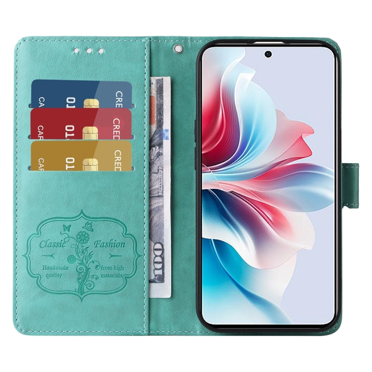 For OPPO Reno11 F / F25 Pro Global Embossed Butterfly Flowers Leather Phone Case
