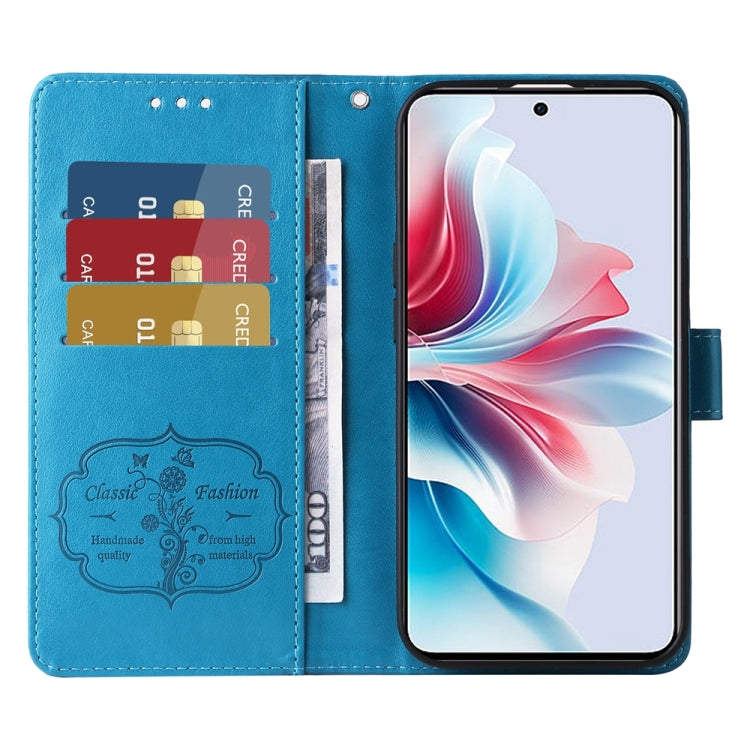 For OPPO Reno11 F / F25 Pro Global Embossed Butterfly Flowers Leather Phone Case