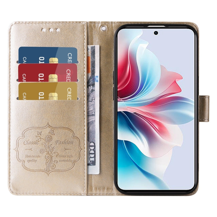 For OPPO Reno11 F / F25 Pro Global Embossed Butterfly Flowers Leather Phone Case