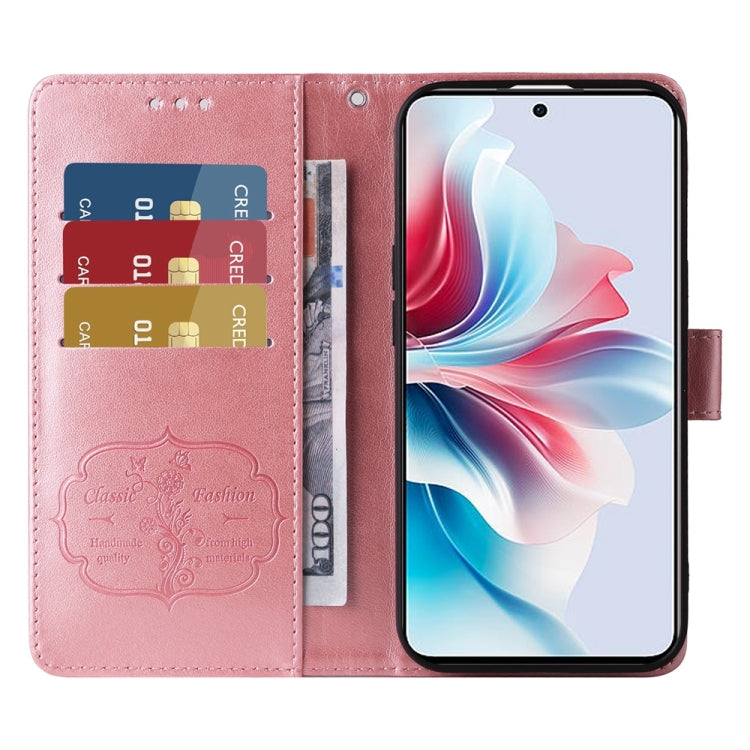 For OPPO Reno11 F / F25 Pro Global Embossed Butterfly Flowers Leather Phone Case