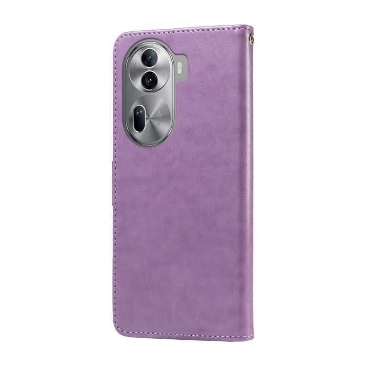 For OPPO Reno11 Pro Global Embossed Butterfly Flowers Leather Phone Case