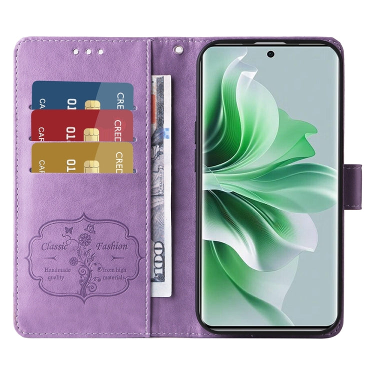 For OPPO Reno11 Pro Global Embossed Butterfly Flowers Leather Phone Case
