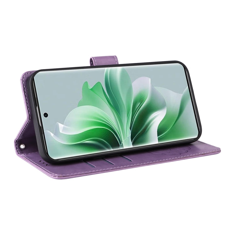For OPPO Reno11 Pro Global Embossed Butterfly Flowers Leather Phone Case