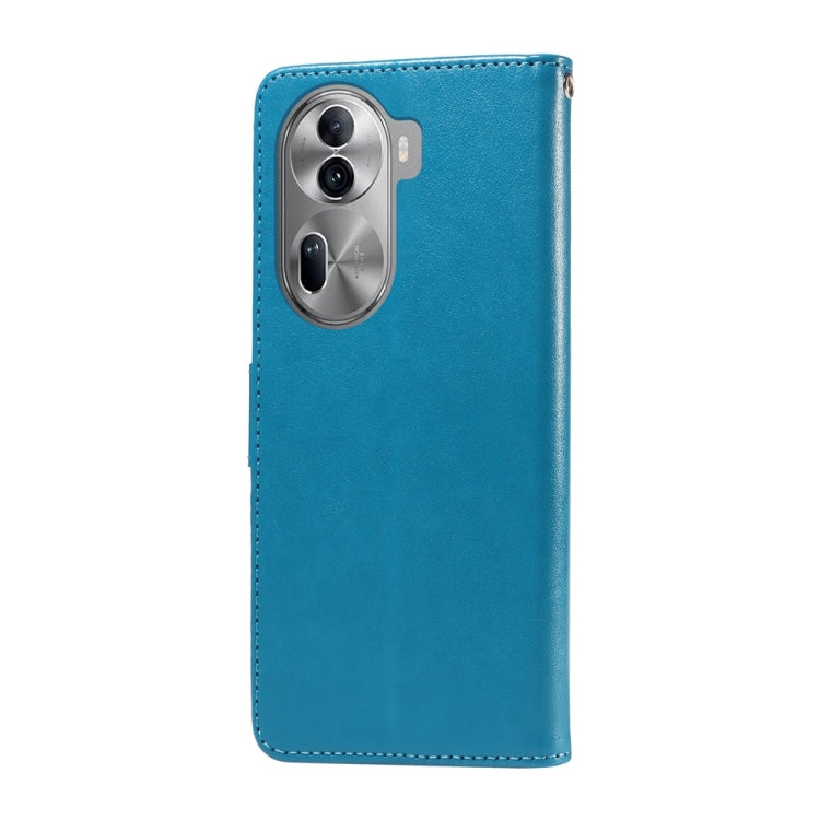 For OPPO Reno11 Pro Global Embossed Butterfly Flowers Leather Phone Case