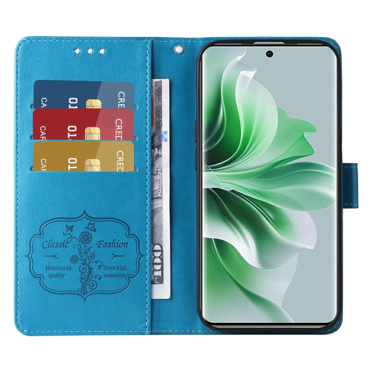 For OPPO Reno11 Pro Global Embossed Butterfly Flowers Leather Phone Case