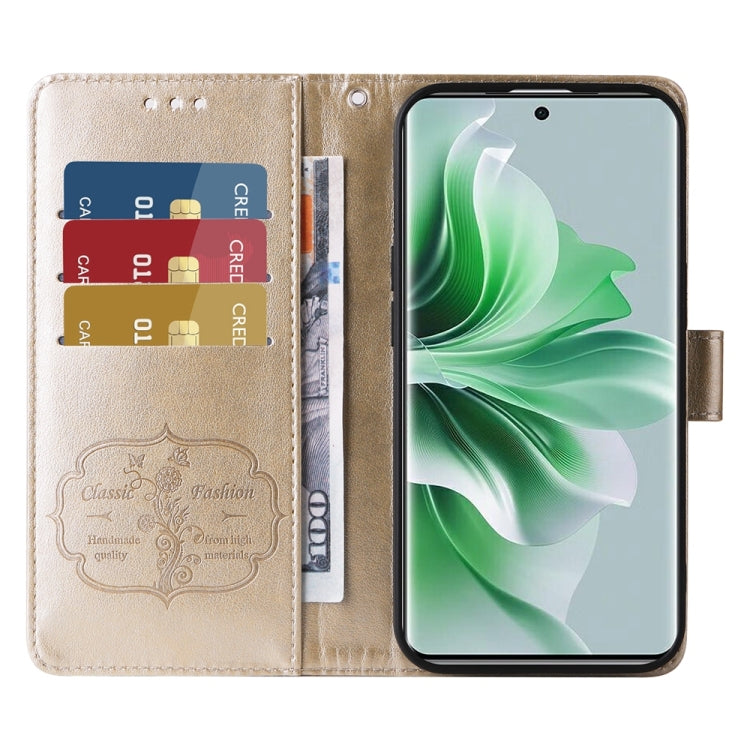 For OPPO Reno11 Pro Global Embossed Butterfly Flowers Leather Phone Case