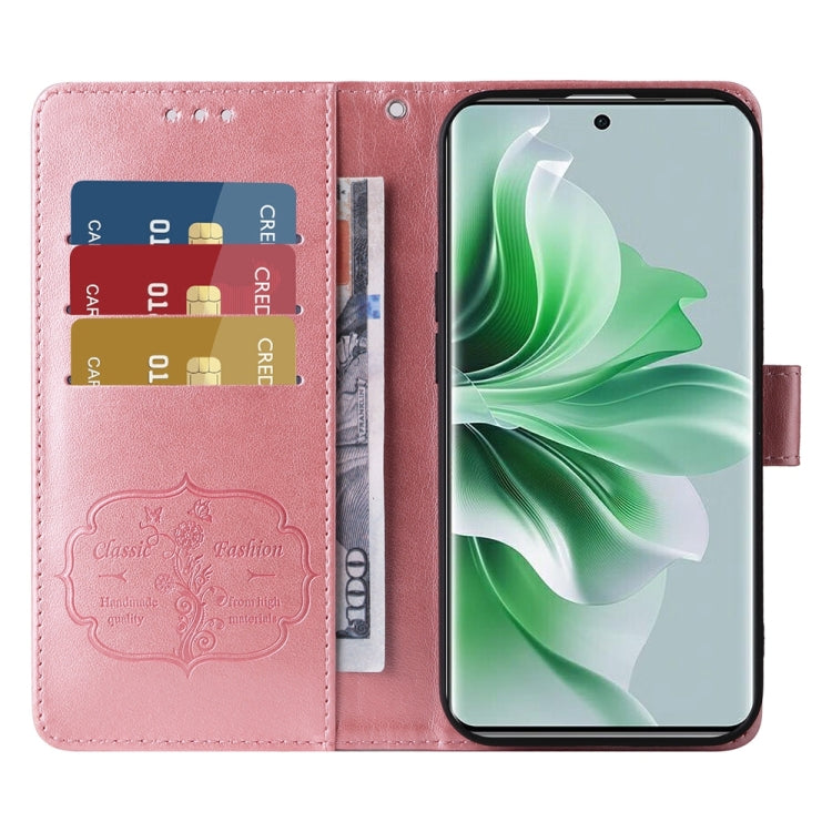 For OPPO Reno11 Pro Global Embossed Butterfly Flowers Leather Phone Case