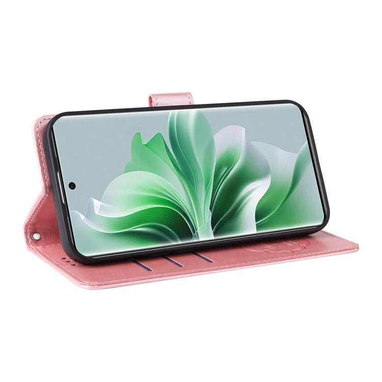 For OPPO Reno11 Pro Global Embossed Butterfly Flowers Leather Phone Case