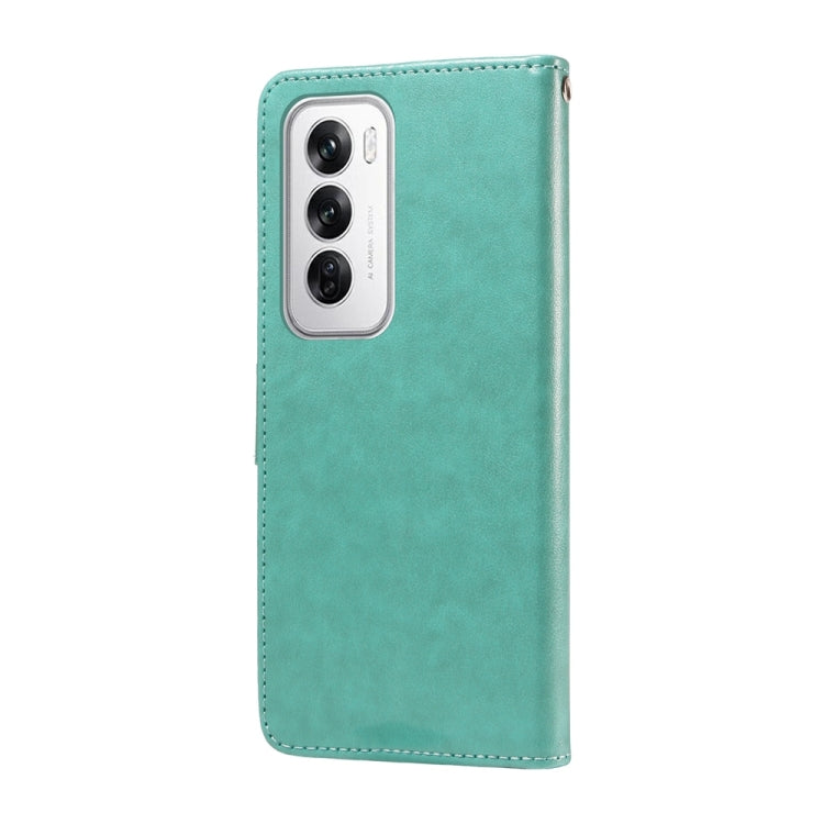 For OPPO Reno12 5G Global Embossed Butterfly Flowers Leather Phone Case