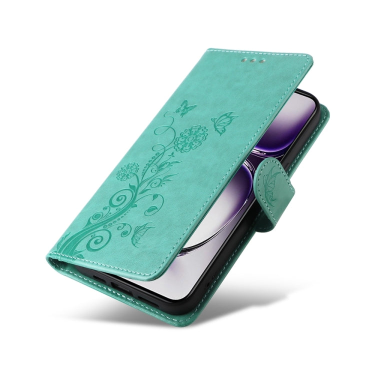 For OPPO Reno12 5G Global Embossed Butterfly Flowers Leather Phone Case