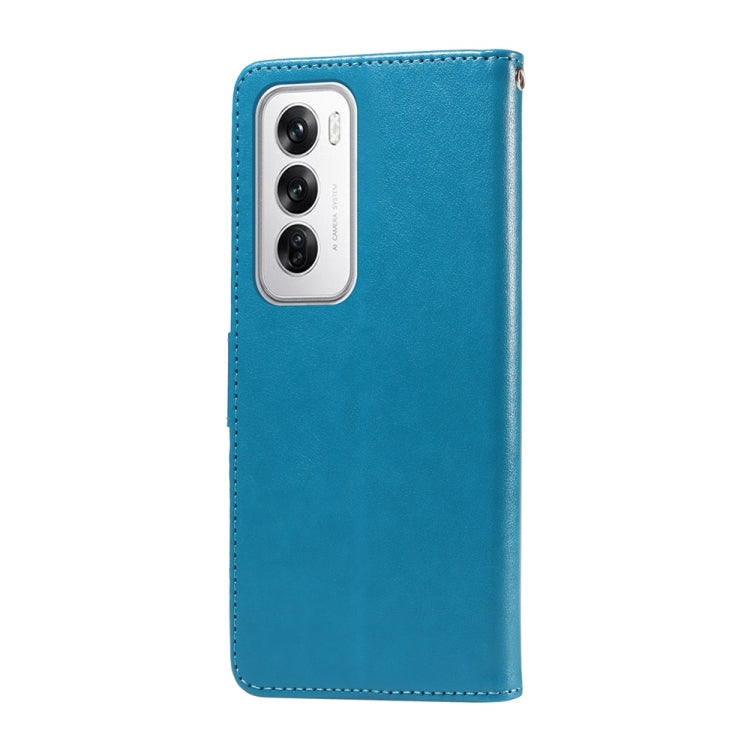 For OPPO Reno12 5G Global Embossed Butterfly Flowers Leather Phone Case