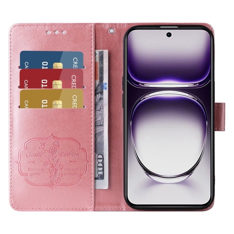 For OPPO Reno12 5G Global Embossed Butterfly Flowers Leather Phone Case