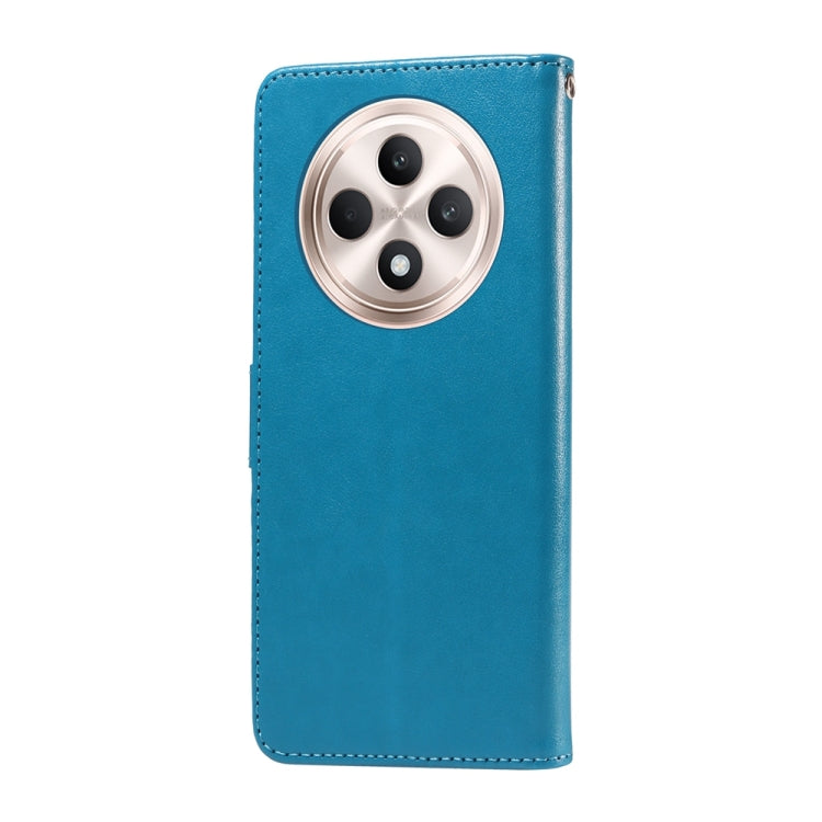 For OPPO Reno12 F 5G Global Embossed Butterfly Flowers Leather Phone Case