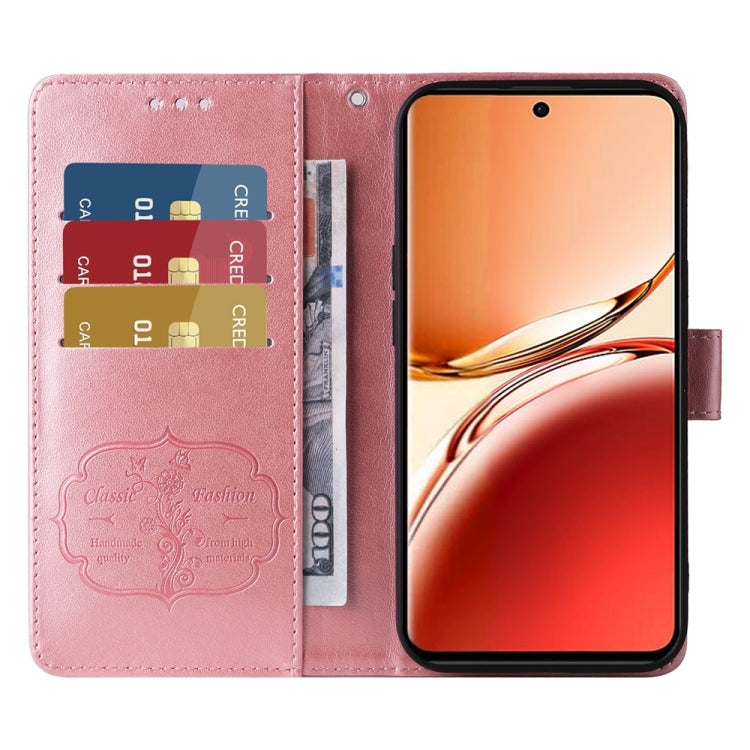 For OPPO Reno12 F 5G Global Embossed Butterfly Flowers Leather Phone Case
