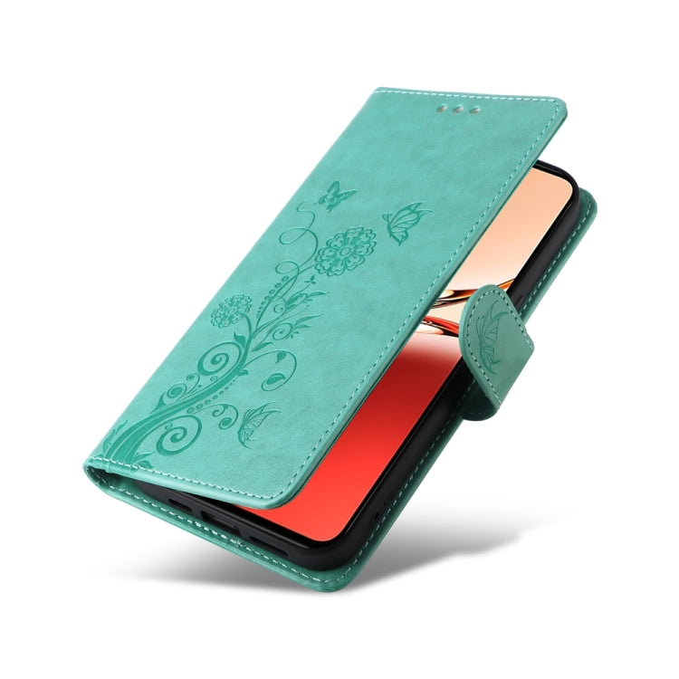 For OPPO Reno12 F 4G Embossed Butterfly Flowers Leather Phone Case