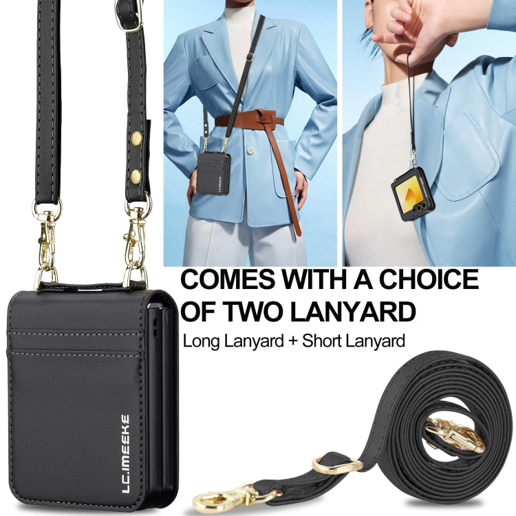 For Samsung Galaxy Z Flip6 LC.IMEEKE L1 Series Frosted Fine Texture PU Phone Case with Lanyard