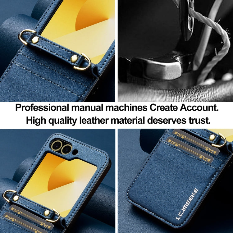 For Samsung Galaxy Z Flip6 LC.IMEEKE L1 Series Frosted Fine Texture PU Phone Case with Lanyard