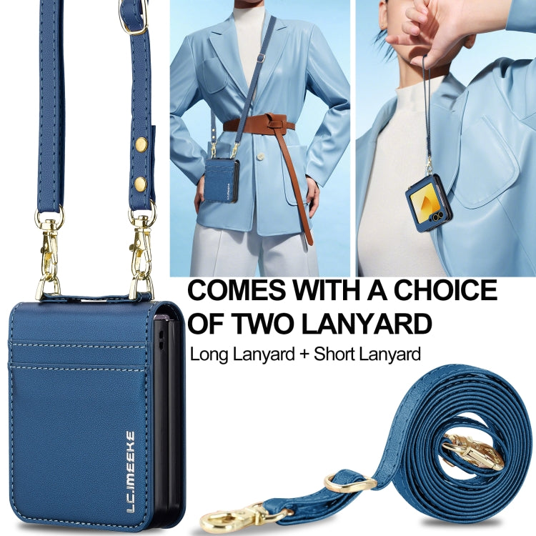 For Samsung Galaxy Z Flip6 LC.IMEEKE L1 Series Frosted Fine Texture PU Phone Case with Lanyard