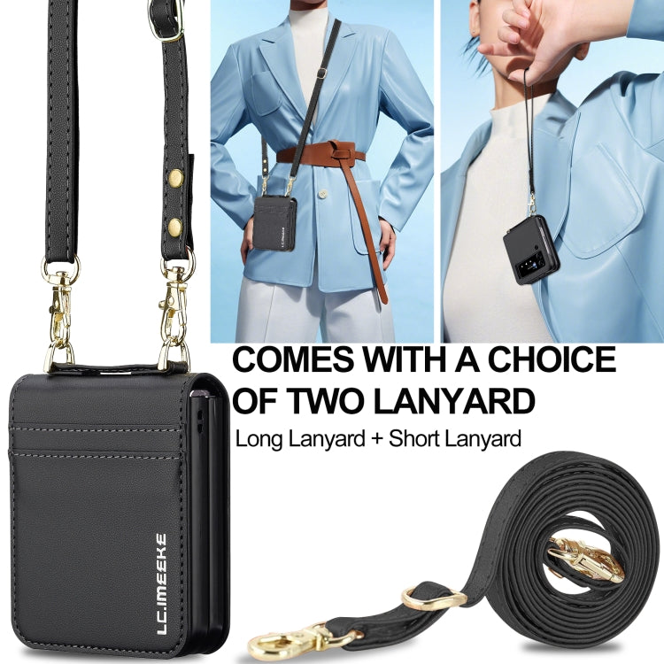 For Samsung Galaxy Z Flip3 5G LC.IMEEKE L1 Series Frosted Fine Texture PU Phone Case with Lanyard