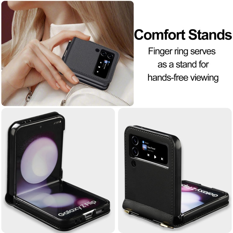 For Samsung Galaxy Z Flip3 5G LC.IMEEKE L1 Series Frosted Fine Texture PU Phone Case with Lanyard