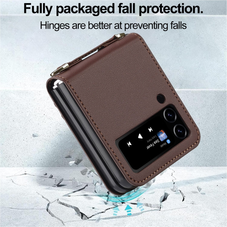 For Samsung Galaxy Z Flip3 5G LC.IMEEKE L1 Series Frosted Fine Texture PU Phone Case with Lanyard