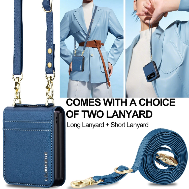 For Samsung Galaxy Z Flip3 5G LC.IMEEKE L1 Series Frosted Fine Texture PU Phone Case with Lanyard