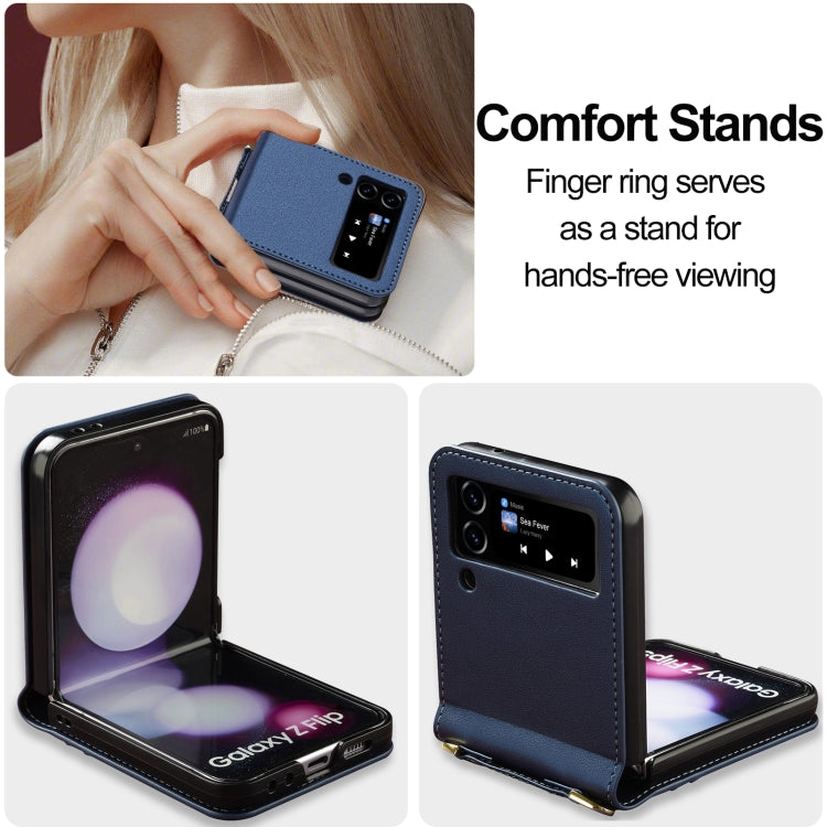 For Samsung Galaxy Z Flip3 5G LC.IMEEKE L1 Series Frosted Fine Texture PU Phone Case with Lanyard