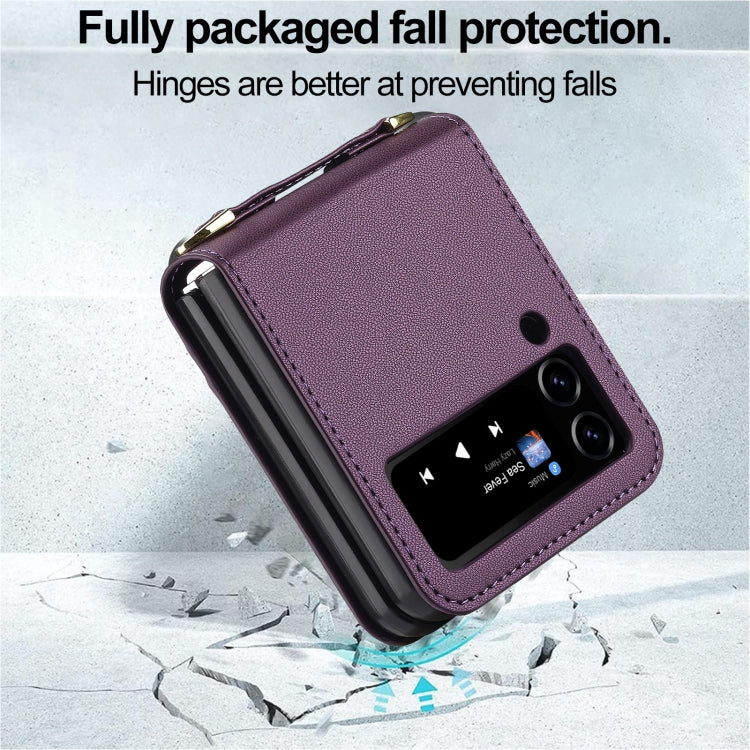 For Samsung Galaxy Z Flip3 5G LC.IMEEKE L1 Series Frosted Fine Texture PU Phone Case with Lanyard