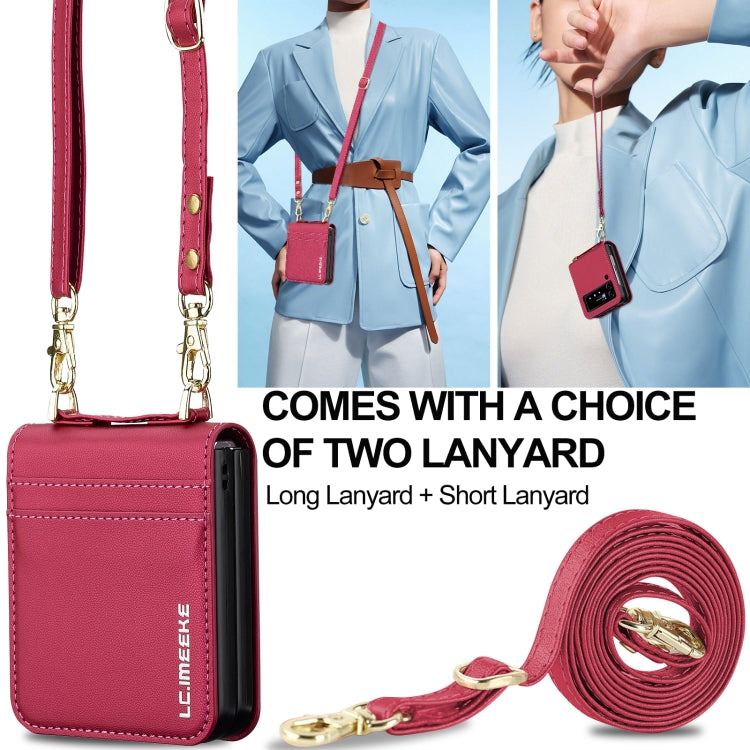 For Samsung Galaxy Z Flip3 5G LC.IMEEKE L1 Series Frosted Fine Texture PU Phone Case with Lanyard
