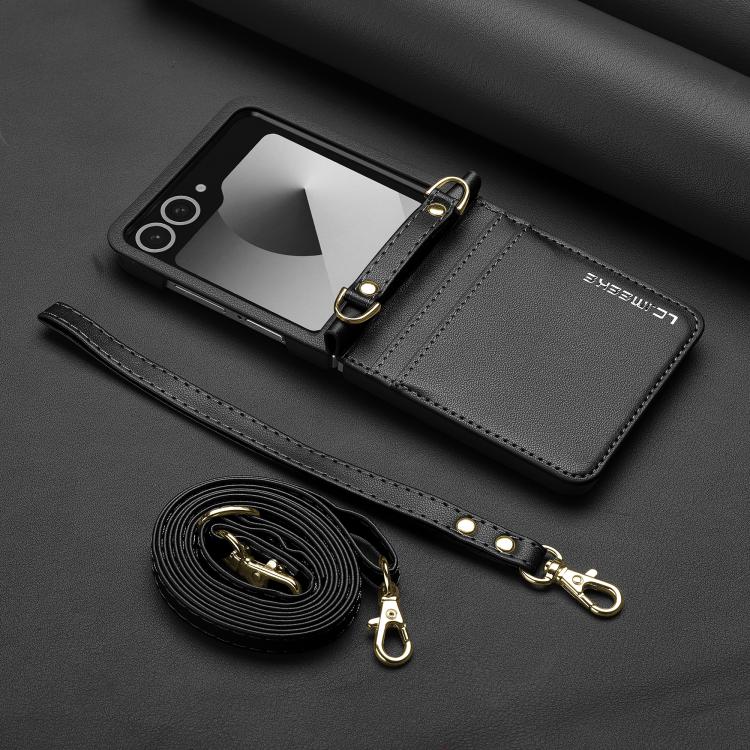 For Samsung Galaxy Z Flip7 5G LC.IMEEKE L1 Series Frosted Fine Texture PU Phone Case with Lanyard