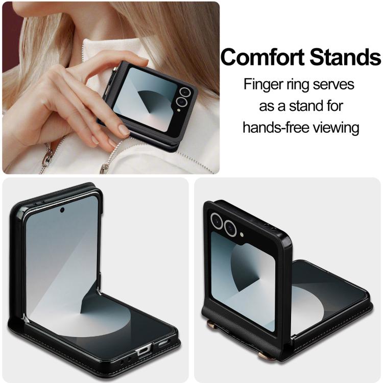 For Samsung Galaxy Z Flip7 5G LC.IMEEKE L1 Series Frosted Fine Texture PU Phone Case with Lanyard