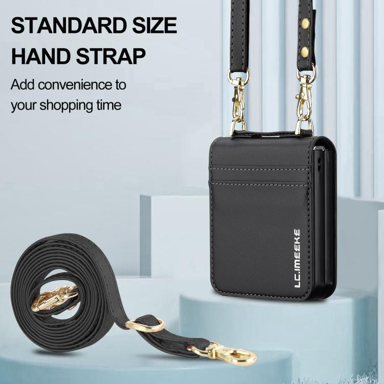 For Samsung Galaxy Z Flip7 5G LC.IMEEKE L1 Series Frosted Fine Texture PU Phone Case with Lanyard