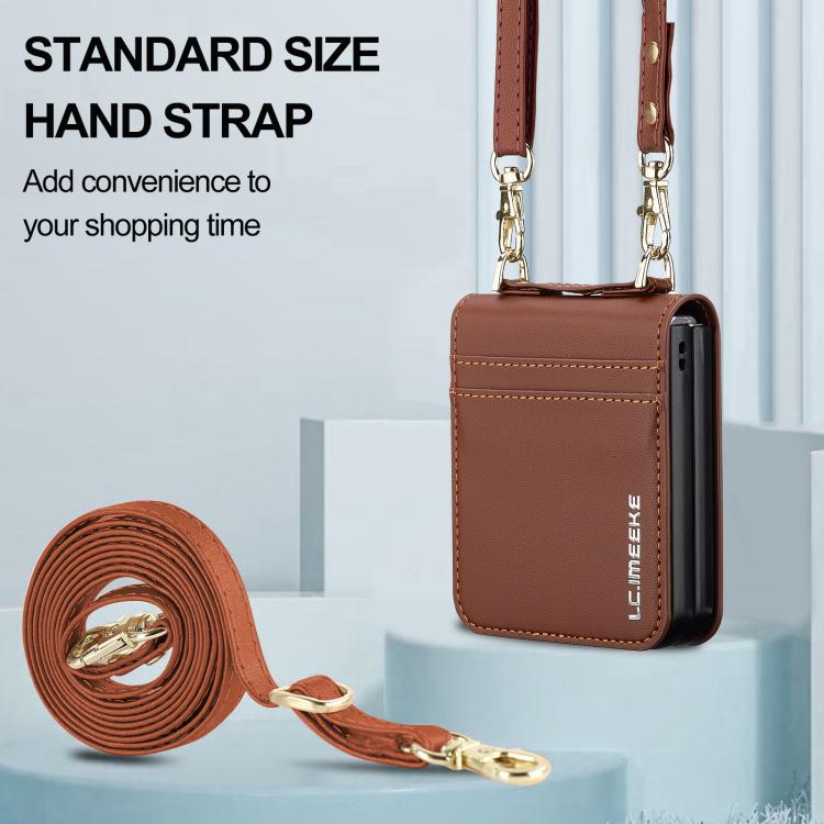 For Samsung Galaxy Z Flip7 5G LC.IMEEKE L1 Series Frosted Fine Texture PU Phone Case with Lanyard