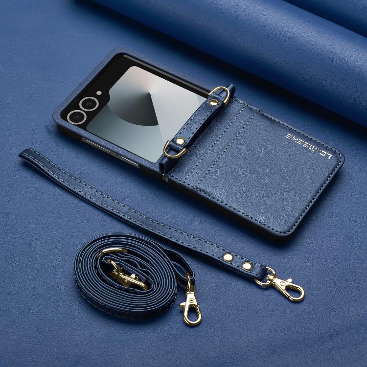 For Samsung Galaxy Z Flip7 5G LC.IMEEKE L1 Series Frosted Fine Texture PU Phone Case with Lanyard