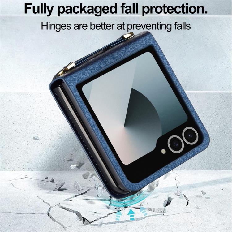 For Samsung Galaxy Z Flip7 5G LC.IMEEKE L1 Series Frosted Fine Texture PU Phone Case with Lanyard