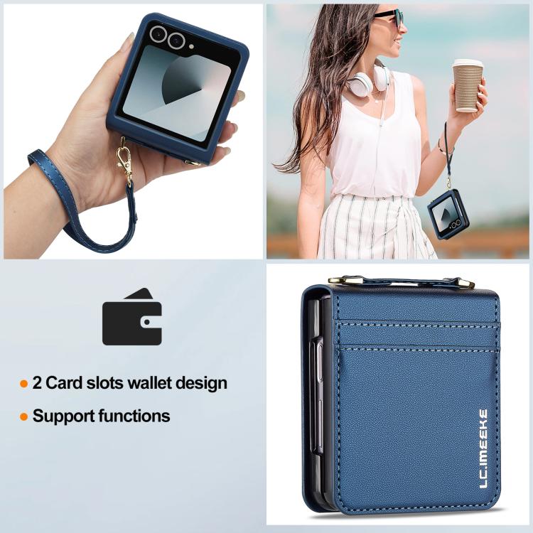 For Samsung Galaxy Z Flip7 5G LC.IMEEKE L1 Series Frosted Fine Texture PU Phone Case with Lanyard