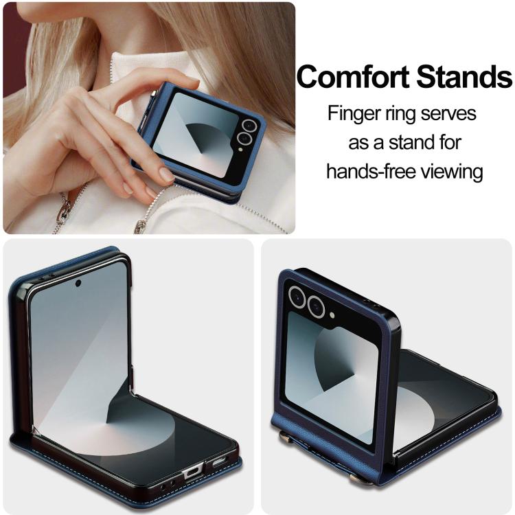 For Samsung Galaxy Z Flip7 5G LC.IMEEKE L1 Series Frosted Fine Texture PU Phone Case with Lanyard
