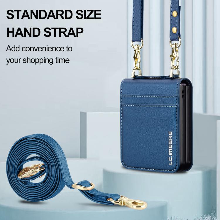 For Samsung Galaxy Z Flip7 5G LC.IMEEKE L1 Series Frosted Fine Texture PU Phone Case with Lanyard