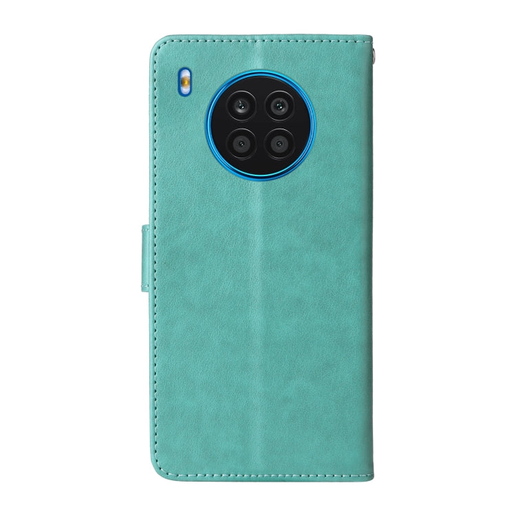 For Honor 50 Lite / X20 / Huawei nova 8i Embossed Butterfly Flowers Leather Phone Case