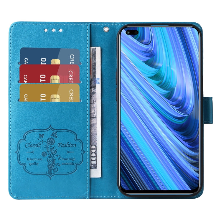 For Honor 50 Lite / X20 / Huawei nova 8i Embossed Butterfly Flowers Leather Phone Case