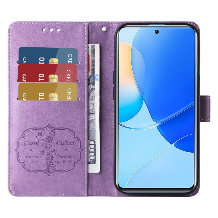 For Honor 50 SE / Huawei nova 9 SE Embossed Butterfly Flowers Leather Phone Case