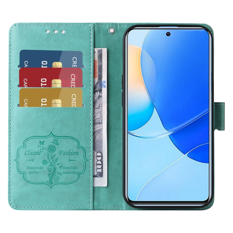 For Honor 50 SE / Huawei nova 9 SE Embossed Butterfly Flowers Leather Phone Case