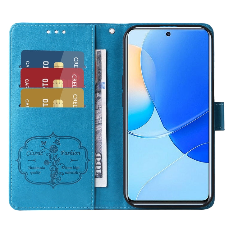 For Honor 50 SE / Huawei nova 9 SE Embossed Butterfly Flowers Leather Phone Case