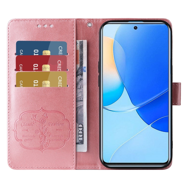 For Honor 50 SE / Huawei nova 9 SE Embossed Butterfly Flowers Leather Phone Case